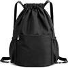 X SIM FITNESSX Sacca sportiva sportiva, impermeabile, unisex, zaino Daypack Gym Bag, borsa sportiva per scuola, sport, viaggi e attività all'aperto, Modello nero, 40.5 * 35.5