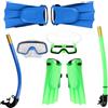 Generico Maschera Sub, Occhialini e Pinne per, Set Snorkeling 1 Set in Silicone e Plastica, Verde, per Spiaggia Diving