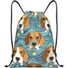 SMAZDFXX Zaino con coulisse Borsa sportiva da palestra Beagle Patterns Borse con coulisse per palestra Sport Yoga Viaggio Piccolo