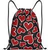 SMAZDFXX Zaino con coulisse a forma di cuore per San Valentino, pieghevole, con cordoncino, zaino sportivo, borsa da palestra, impermeabile, leggera, per yoga, 16,5 X19,6 modello 1-166