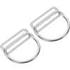 PRETYZOOM 2 Pezzi Fibbia Cintura Pesi Subacquea, Clip Cintura Immersione in Acciaio Inossidabile, D-Ring, Design Zigrinato, Regolazione Rapida, Argento, per Immersione e Snorkeling