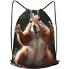 SMAZDFXX Zaino con coulisse scoiattolo divertente animale borsa a tracolla zaino pieghevole borsa sportiva palestra per lo shopping yoga