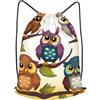 SMAZDFXX Zaino con coulisse, gufi, uccelli, borsa a tracolla, zaino pieghevole, borsa sportiva da palestra per lo shopping, yoga