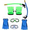 OFFSCH Maschera Sub, Occhialini e Accessorio Aria per Ragazzi, Set Snorkeling 1 Set in Silicone e Plastica, Verde, per Spiaggia Diving