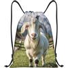 SMAZDFXX Zaino con coulisse Borsa sportiva da palestra Fattoria Animali Capra Borse con coulisse per palestra Sport Yoga Viaggio Medio