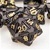 ORIFANTOU Set di 7 dadi in metallo per DND con scatola, dadi poliedrici D20 D12 D10 D10 D8 D6 D4