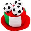 Toyland® Italia Cappello a cilindro da tifoso di flag football con palloni da football in 3D - Feste e celebrazioni a tema Coppa del Mondo ed Europei in maschera - 10 paesi tra cui scegliere