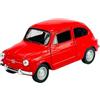 Generisch Welly modello auto compatibile con Fiat 600 rosso ca 1/34-1/39 Die Cast Metal Model Auto Nuovo in scatola 43772