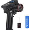 Tapallmy Kit trasmettitore e ricevitore RC Controller RC a 8 canali da 2 4 GHz con schermo a colori Controllo lungo raggio per il controllo remoto di carri armati cingolati e altro (nero)