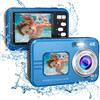 INF Fotocamera subacquea impermeabile 48MP/4K/zoom 16x/doppio schermo/messa a fuoco automatica Blu