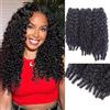 Romface Brasiliana Burmese Kinky Curly Bundles Human Hair Capelli Umani Ricci Brasiliani 18 18 18 Pollici Extension Capelli Veri Curly Weave Hair Bundles for Women Naturale Colore Nero