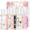 Junjie Set di 10 mini profumi da donna, fragranze floreali, profumo portatile, profumo delicato per tutti i giorni, appuntamenti, ufficio, set regalo ideale per donne