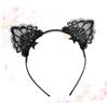 HONITANO Cerchietto Orecchie di Gatto in Pizzo Nero per Donna | 1 Pezzo, 19x12,5x0,7cm, Stile Affascinante e Giocoso, per Cosplay e Foto