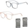 ARYIMYDP 2 Set Occhiali Anti Luce Blu Uomo e Donnaper Computer Filtro Anti Luce Blu,Trasparente e verde acqua trasparente, Occhiali Luce Blu Blocco Anti-Affaticamento