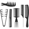 exatta 6 Pezzi Capelli Kit,Antistatiques Résistants | Pettine a Coda,Denti Larghi,Denti Stretti,Pettine Texture,Pettini in Plastica 3 in 1,Pettine con Manico