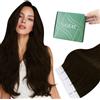 Ugeat Extension adesive in capelli veri, capelli corti, 30 cm, 30 g, 20 | Extension adesive in capelli veri Remy, castano cioccolato, lisci e morbidi, per acconciature compatte con più volume