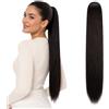 CAISHA 65cm Lunga Coda die Cavallo Kim Extensions Per I Capelli Con Coulisse Parrucche Donna Liscio Marrone Scuro PH602