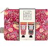 William Morris At Home Crema mani 2 x 30 ml, borsa per cosmetici, organizer per articoli da toeletta con cerniera, burro di karité, patchouli e bacche rosse, formato da viaggio, vegana e cruelty
