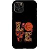 Basketball Love Sports Custodia per iPhone 11 Pro Love Basketball Leopard Print Sport Cuori