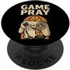 Funny Gaming Lover Controller Video Game Gioco Pray Pun Console Nerd Pregare Cartone animato Mani Credente PopSockets PopGrip Adesivo