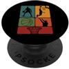 Basketball Athlete Gifts Pallacanestro Giocatore Dunk Tiro Sport Silhouette Design PopSockets PopGrip Adesivo