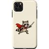 Tiny Quest Creatures Custodia per iPhone 11 Pro Max Cavaliere procione carino con spada e mantello Fantasy Adventure