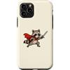 Tiny Quest Creatures Custodia per iPhone 11 Pro Cavaliere procione carino con spada e mantello Fantasy Adventure