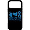 Diabetes Awareness Shirt Men Women Diabe Custodia per iPhone 17 Pro Max Peace Love Cure Type 1 Diabetes Awareness T1D Nastro Blu