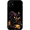 DCatLovers Custodia per iPhone 11 Halloween Nero Divertente Gatto Incantesimi Libro Strega Ragazze Donne