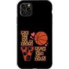 Basketball Love Sports Custodia per iPhone 11 Pro Max Love Basketball Leopard Print Sport Cuori