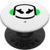JETC-33 Funny DJ Mallow's SmilingFace Flash Verde PopSockets PopGrip Adesivo