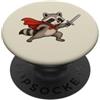 Tiny Quest Creatures Cavaliere procione carino con spada e mantello Fantasy Adventure PopSockets PopGrip Adesivo