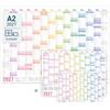 Häfft® Calendario da parete 2027 formato A3 piegato, in spagnolo Rainbow | Calendario da parete (42 x 29,7 cm) con festività spagnole + calendario A4 aggiuntivo