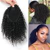 ROSESSEA Parrucca afro corta per coda di cavallo afroamericana, capelli sintetici ricci da donna, colore nero (1B#)