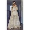 Bridal Gallery Lehenga Choli da Donna Set Designer Pronto Bianco Satin S-XXL