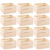 Tuminita Scatole di Stoccaggio in Legno 5 12PCS, Casse di Legno, Set Impilabile per Decorazioni in Stile Fattoria, Contenitori per Fai-da-Te per Casa e Ufficio