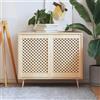 Generico Ante con Design a Reticolo 2 pz 49,5x69 cm in Legno di Pino,Marrone,3.15kg,372794
