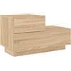 vidaXL Comodino con Luci LED Rovere Sonoma 70x36x40,5 cm