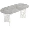 Vente-unique - Tavolo da Pranzo Allungabile da 6 a 10 Persone - Effetto Marmo Bianco - TOPANIA