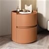 XDONE Comodino bianco in legno massello moderno e minimalista per camera da letto, comodino rotondo con cassetti portaoggetti, cassettiera, comodino in legno, mini comodino, armadietto portaoggetti ( Color