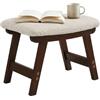 Relaxdays poggiapiedi imbottito in legno beige/marrone