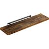 Casaria Mensola da Parete Legno 90cm Supporto 50-110cm Pensile 15kg Cucina Libreria Quercia Scura