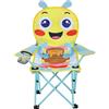 Halinuia Sedia da campeggio per bambini, con unicorno/farfalla, pieghevole, portatile, con supporto per bevande, per picnic, campeggio, pesca, all'aperto (api)