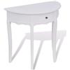 Homgoday Tavolo consolle con cassetto, semicircolare, bianco, per corridoio, soggiorno, ufficio