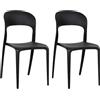 Totò Piccinni Sedia Omega in Polipropilene Moderne Design Impilabile,(L) 43x(P) 50x(A) 84 cm (2, New Nero)
