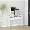 Homgoday Tavolo consolle bianco 105 x 30 x 80 cm in legno ingegnerizzato, tavolo d'ingresso sottile divano tavolino tavolino divano tavolo per soggiorno, camera da letto, corridoio, ingresso scrivania