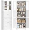 HOMCOM Armadietto alto da bagno moderno 60x30x170,5cm Bianco