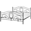 Beliani Letto in Metallo Nero con Rete a Doghe Decori Sinuosi 180 x 200 cm