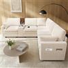 VS VanShine L divano con funzione sleep, divano modulare, divano ad angolo, divano letto, ciniglia, con console centrale reversibile, porte USB e porta bevande, per soggiorno, appartamento, 227 × 202