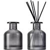 DEARBAG 2PCS Bottiglie di Diffusore Nero Vetro Vuote per Diffusori, 200ml Flaconi per Diffusore in Vetro, Contenitore per Oli Essenziali Aromaterapia Vaso Mini Vaso Fragranze per la Casa (Nero trasparente)